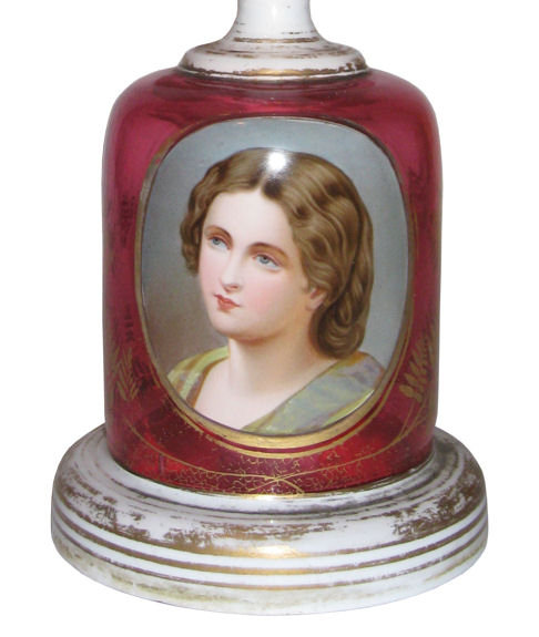 Bohemian Ruby Red Glass Portrait Vase