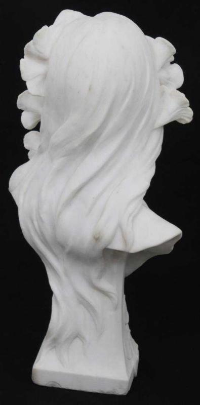 George Coudray Art Nouveau Female Marble Bust Sculpture