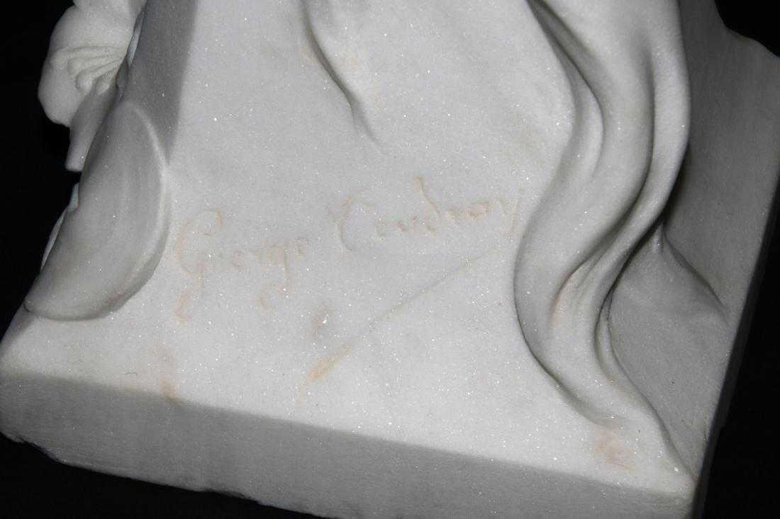 George Coudray Art Nouveau Female Marble Bust Sculpture
