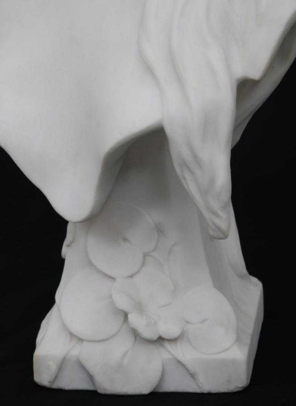 George Coudray Art Nouveau Female Marble Bust Sculpture