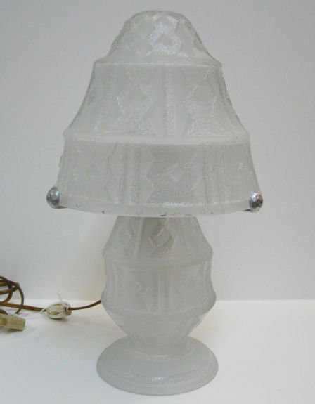 Art Deco Daum Frosted Glass Table Lamp