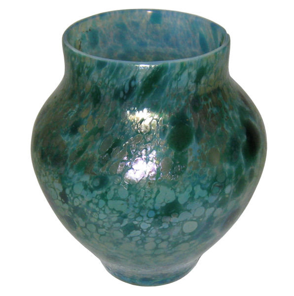 Loetz Papillon Green Oil Spot Glass Vase