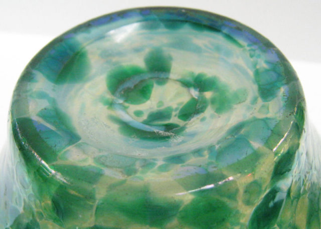 Loetz Papillon Green Oil Spot Glass Vase