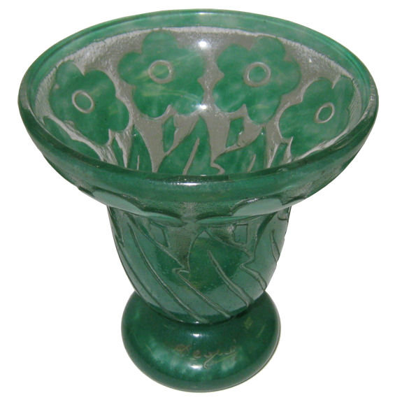 Degue Cameo Glass Footed Vase