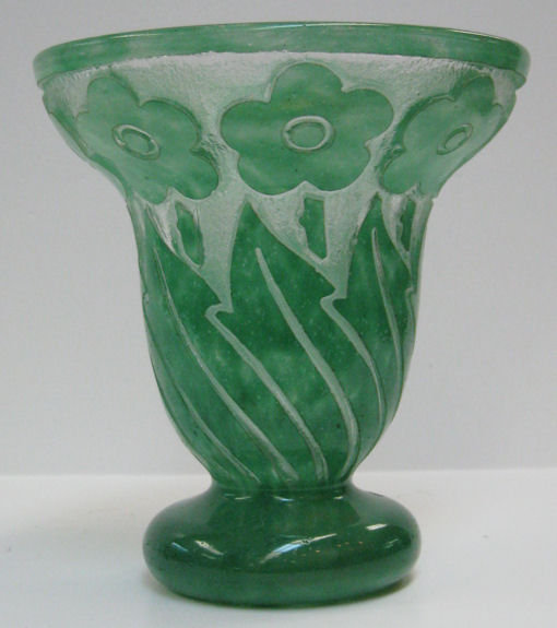 Degue Cameo Glass Footed Vase