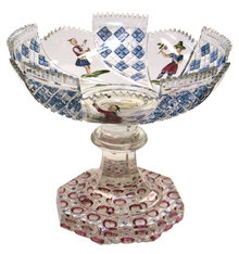 Bohemian Biedermeier Glass Compote