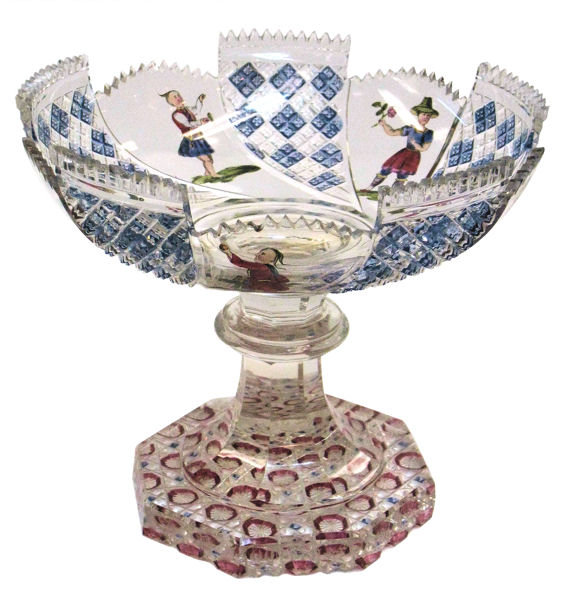 Bohemian Biedermeier Glass Compote