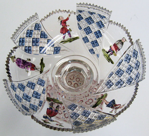Bohemian Biedermeier Glass Compote