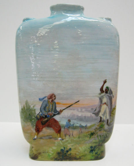 Hygies Petian Orientalist Ceramic Flask
