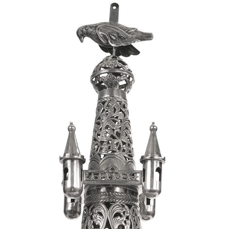 Antique Continental Silver Hanging Sabbath Lamp