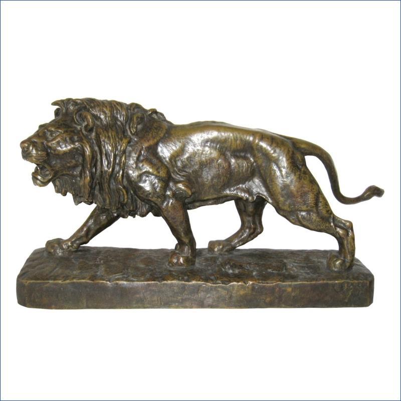 Louis Navatel Vidal (1831-1892) Roaring Lion Bronze Sculpture