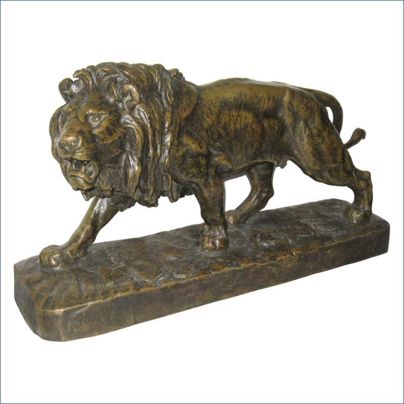 Louis Navatel Vidal (1831-1892) Roaring Lion Bronze Sculpture