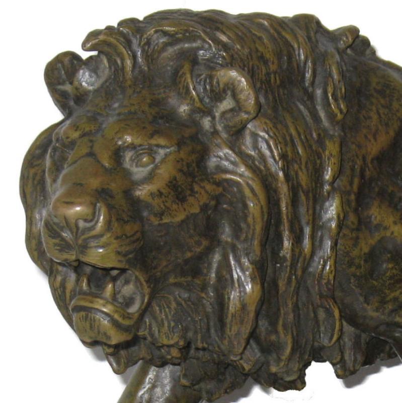 Louis Navatel Vidal (1831-1892) Roaring Lion Bronze Sculpture