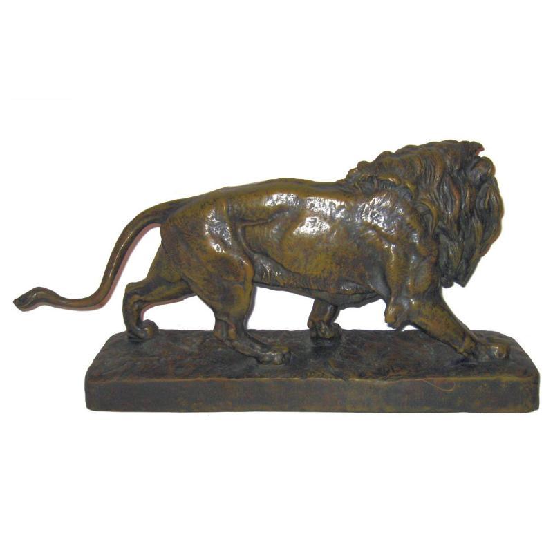 Louis Navatel Vidal (1831-1892) Roaring Lion Bronze Sculpture