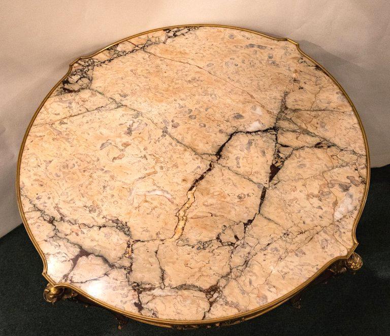 Louis XVI Style Bronze and Marble Center Table