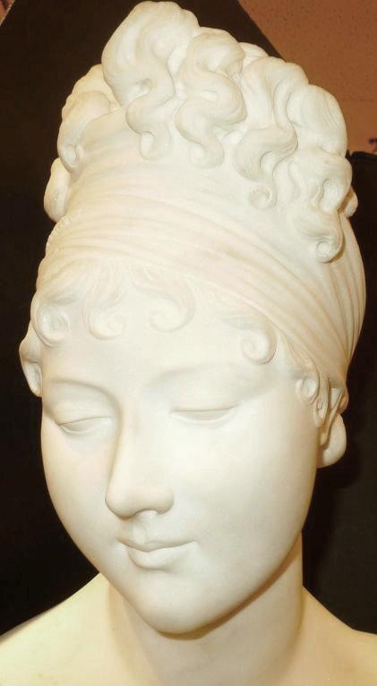 Madame Juliette Recamier Marble Bust Sculpture After Joseph Chinard