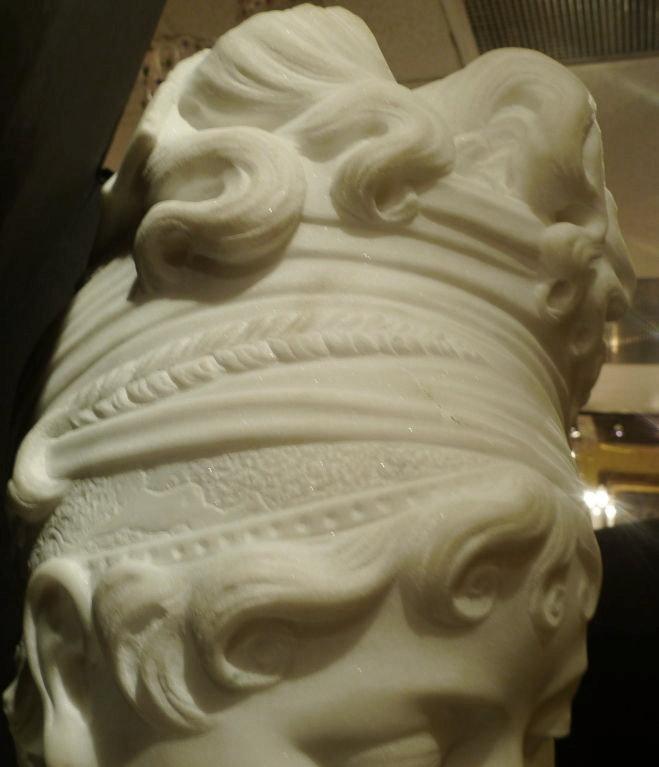 Madame Juliette Recamier Marble Bust Sculpture After Joseph Chinard