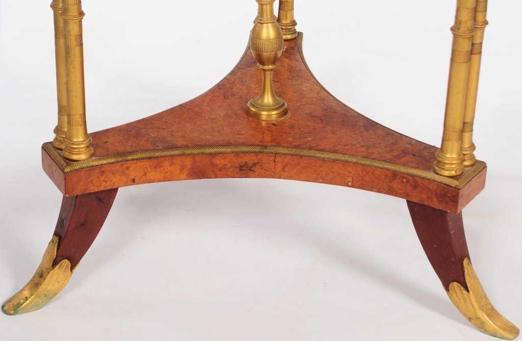 Louis XVI Style Burlwood Gueridon Side Table After Adam Weisweiler