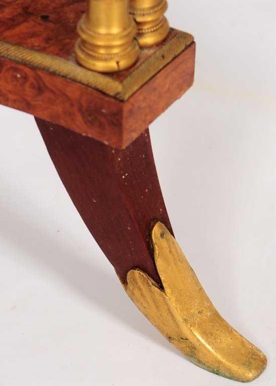 Louis XVI Style Burlwood Gueridon Side Table After Adam Weisweiler