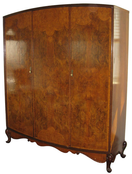 Large Art Deco Period Burlwood Armoire