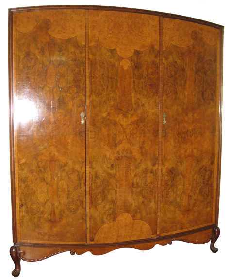 Large Art Deco Period Burlwood Armoire