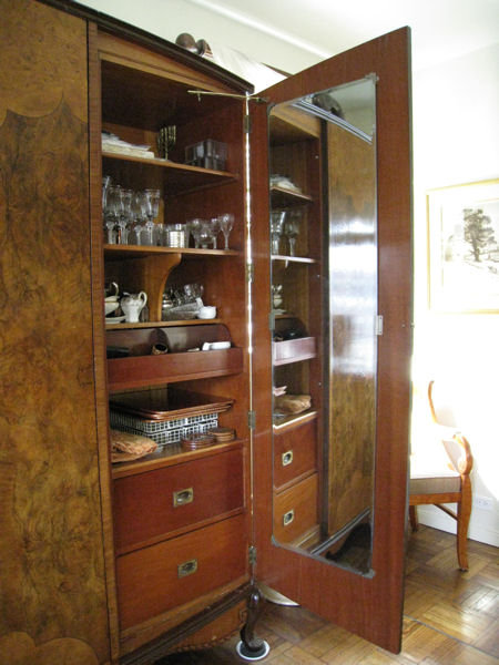 Large Art Deco Period Burlwood Armoire