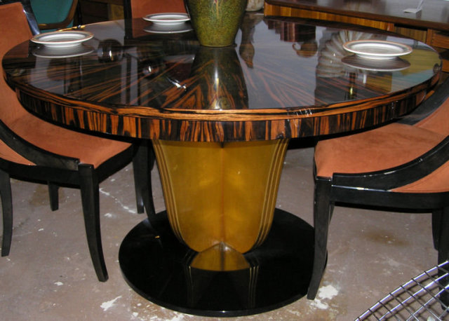 Macassar Ebony Dining Set Table & 6 Chairs