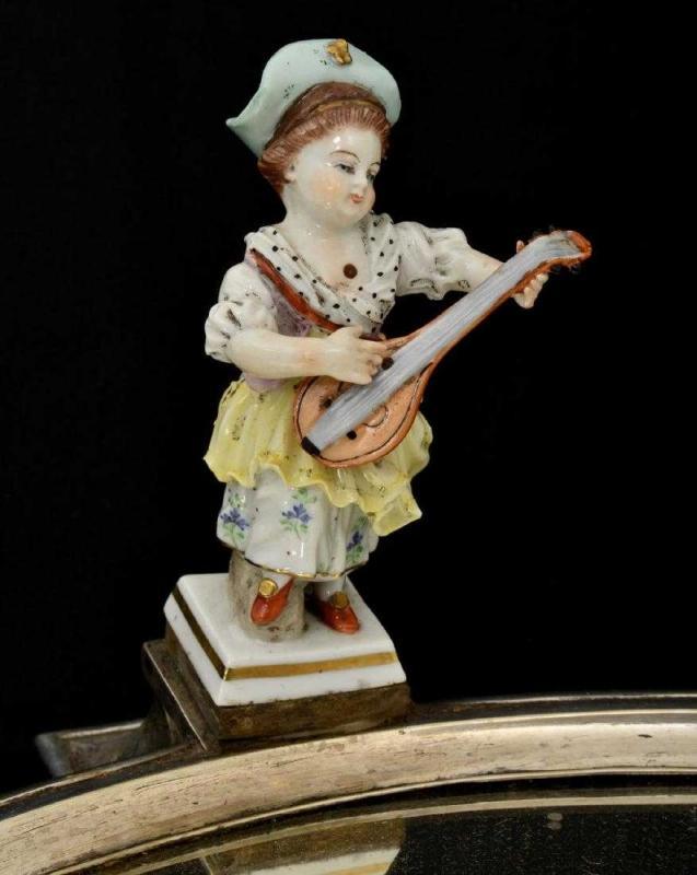 Silver and Figurative Porcelain Plateau Surtout de Table
