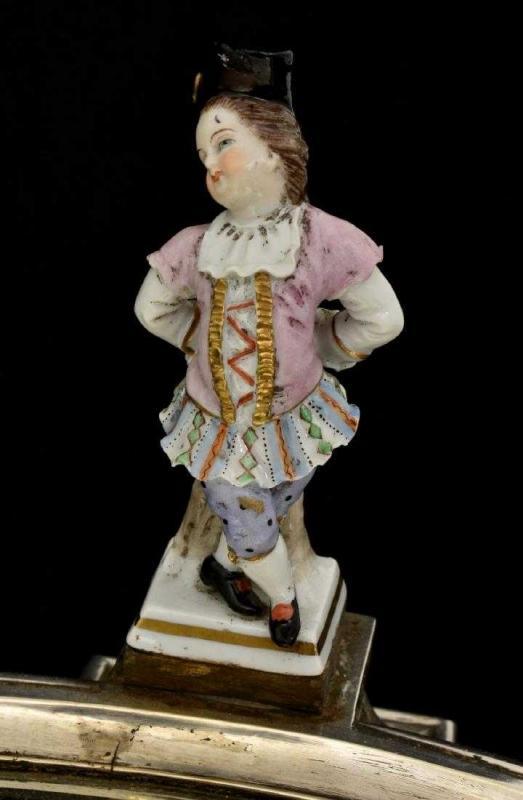 Silver and Figurative Porcelain Plateau Surtout de Table