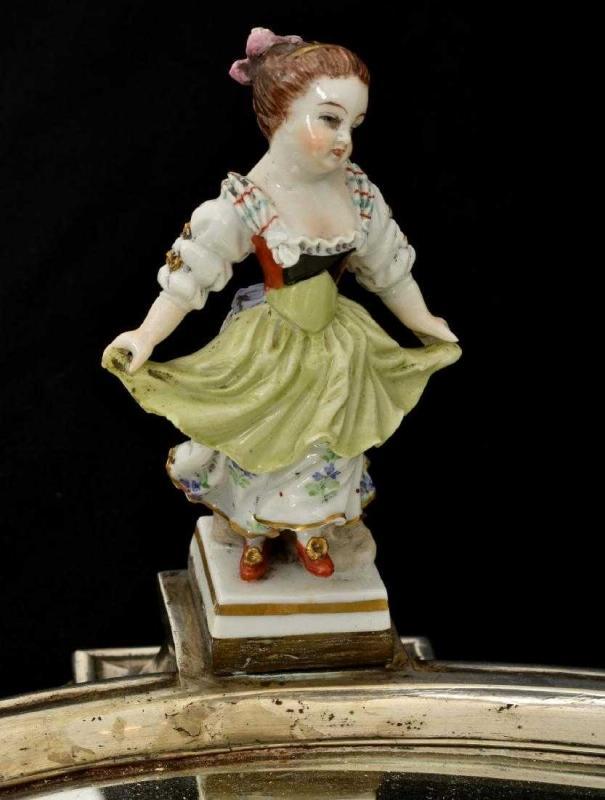 Silver and Figurative Porcelain Plateau Surtout de Table