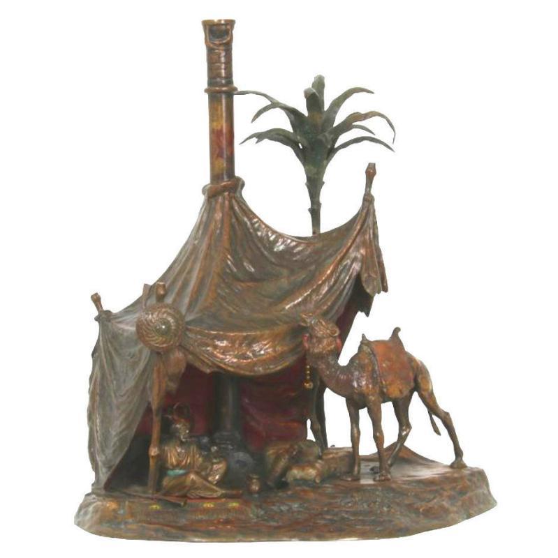 Franz Bergman Orientalist Bronze Lamp