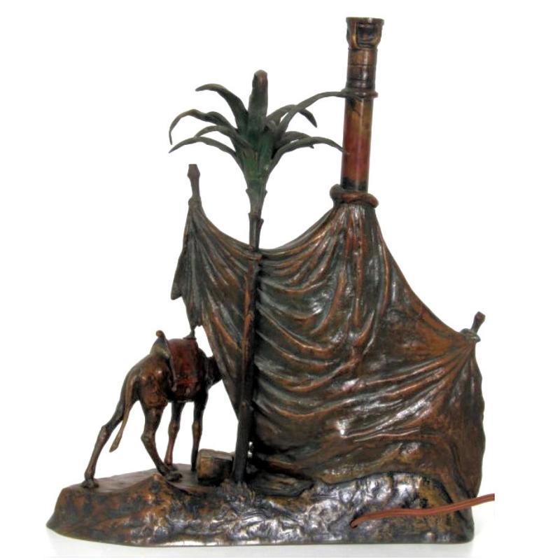 Franz Bergman Orientalist Bronze Lamp