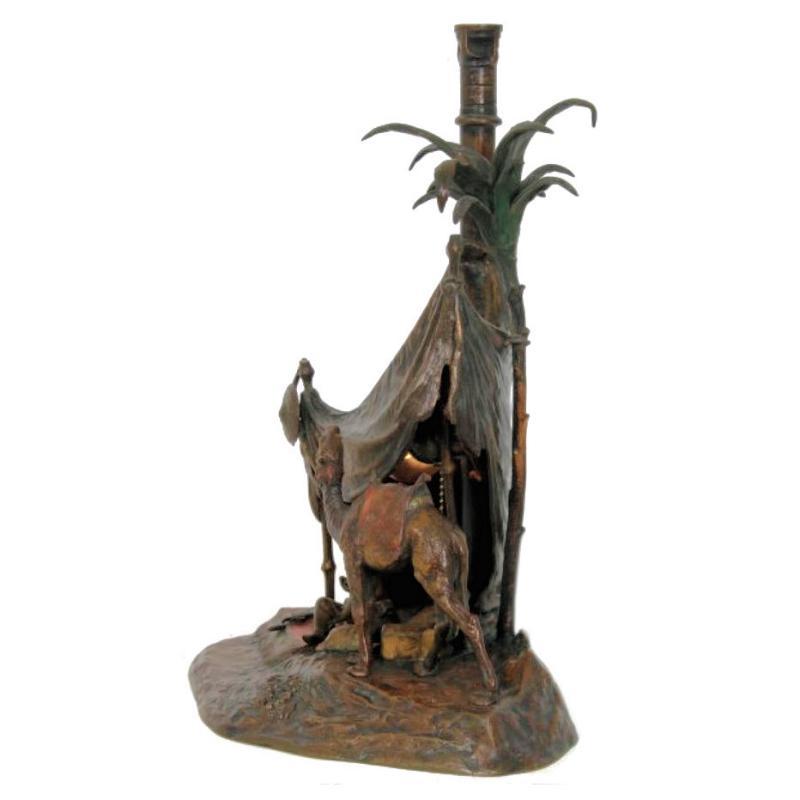 Franz Bergman Orientalist Bronze Lamp