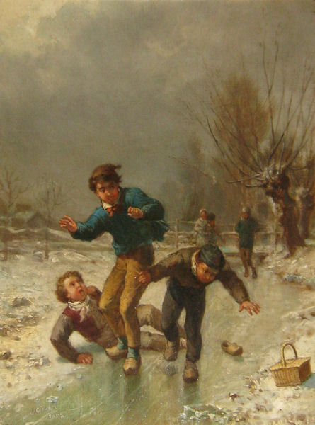 James Crawford Thom Winter Genre Painting