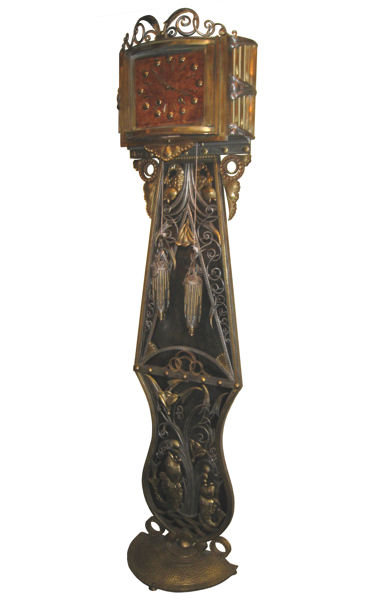 Art Deco Steel & Brass Longcase Clock