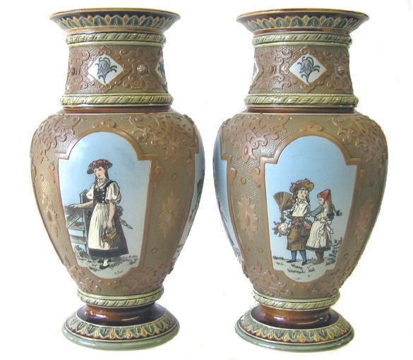 Pair Villeroy & Boch Stoneware Vases