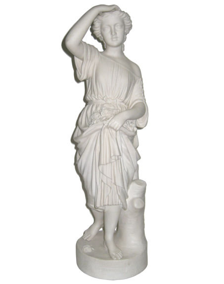 Antique English Copeland Parian Bisque Sculpture Entitled Sunshine by William Brodie