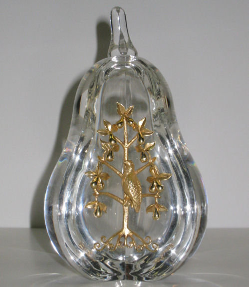 Steuben Partridge in a Pear Tree Sculpture