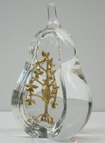 Steuben Partridge in a Pear Tree Sculpture
