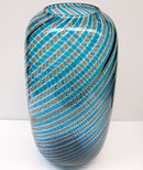 Venini Attr. Blue Canne Ritorte Glass Vase