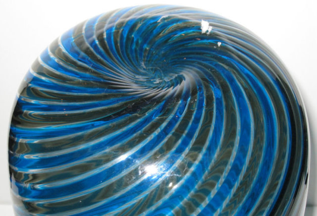 Venini Attr. Blue Canne Ritorte Glass Vase