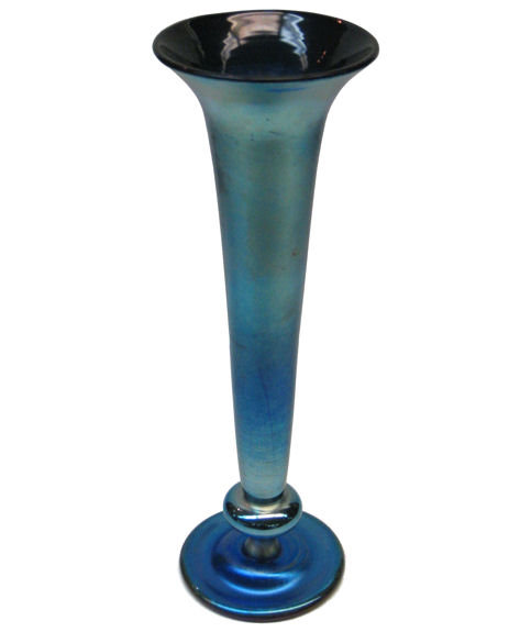 Tiffany Blue Favrile Glass Trumpet Vase