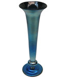 Tiffany Blue Favrile Glass Trumpet Vase