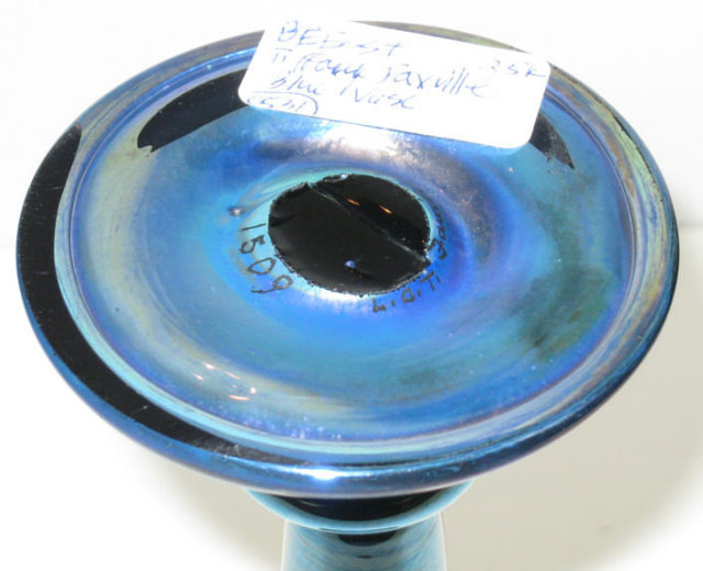 Tiffany Blue Favrile Glass Trumpet Vase