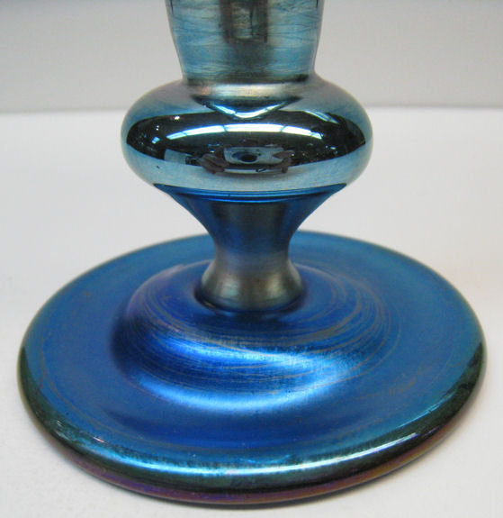 Tiffany Blue Favrile Glass Trumpet Vase