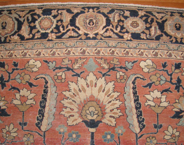 Antique 11x14 Ft Flatweave Persian Serapi Carpet