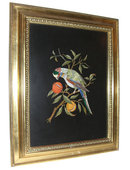 Pietra Dura Plaque Depicting Parrot in Fruit Tree