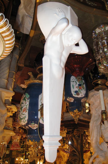 Pair of Figural Plaster Wall Sconces by Gerald Laing