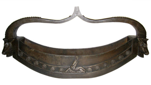 French Art Deco Bronze Flower Basket Centerpiece by Beaulieu