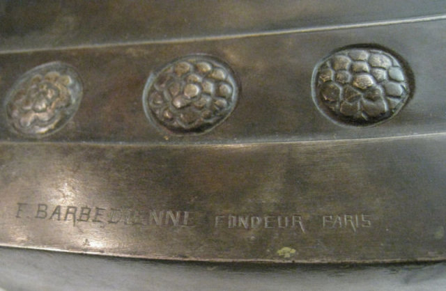 French Art Deco Bronze Flower Basket Centerpiece by Beaulieu